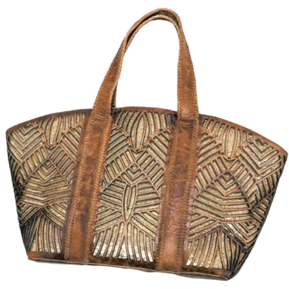 CORRAL DISTRESSED STUDDED TOTE BAG